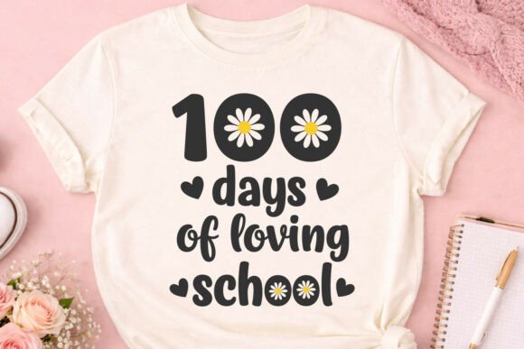100 Days of Loving School Daisy Flower Graphics