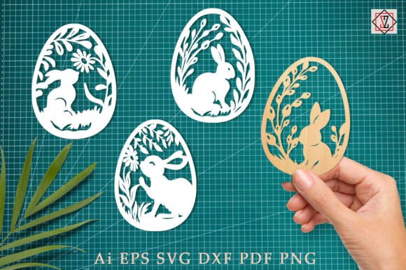 Easter Bunny Papercut Eggs • SVG