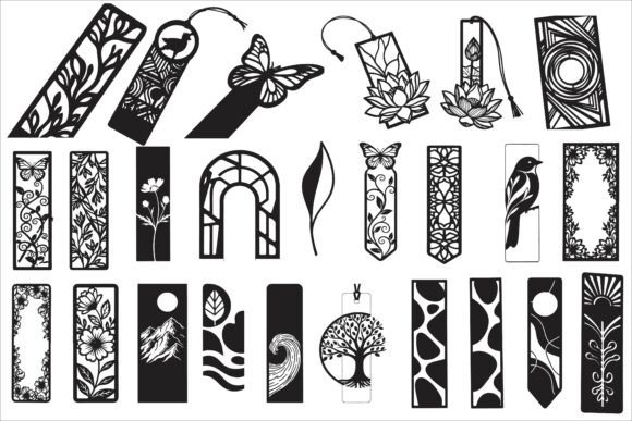 Elegant Decorative Bookmark Design for Graphics and Crafts