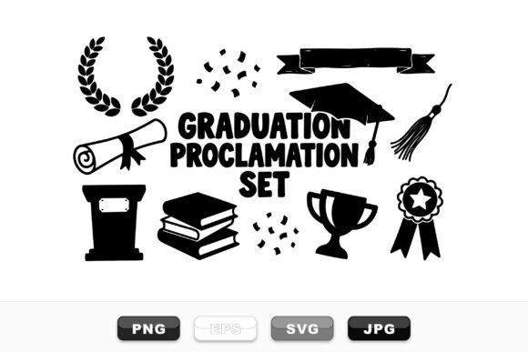Graduation Celebration Icon Set: Graphics for Crafts and Creative Projects