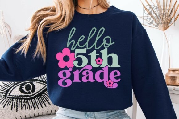 Hello 5th Grade SVG PNG - Teacher Shirt: A Versatile Graphic Design Asset for Local Business Branding