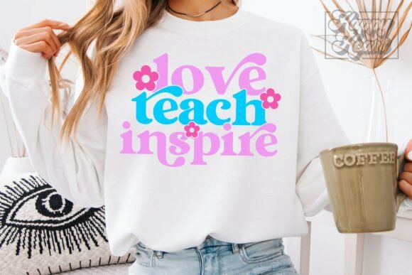 Love Teach Inspire SVG PNG Teacher Shirt – A Versatile Graphic Design Asset for Crafts