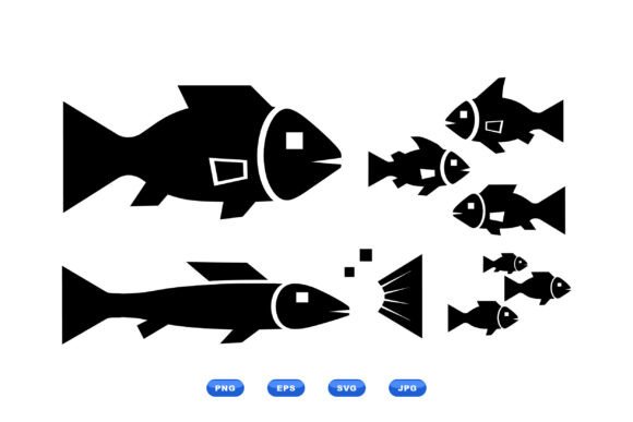 Minimal Fish SVG Clipart Pack: Graphics and Crafts in One