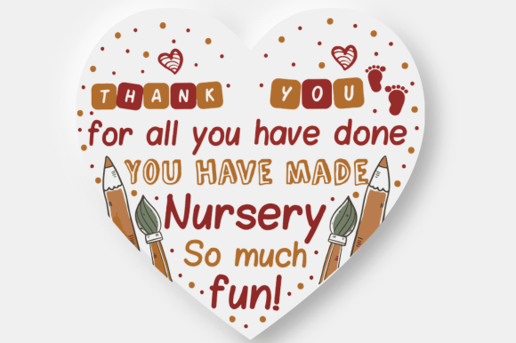 Nursery Teacher Leaving Heart SVG Gift: A Graphic Design Asset for Crafts and Branding