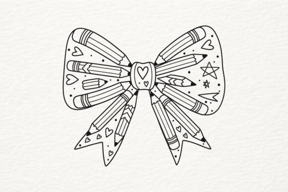 Pencil Bow SVG Cute School Ribbon PNG: A Versatile Graphic for Crafts and Local Branding