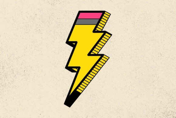 Pencil Lightning Bolt SVG: A Bold Graphic for Crafts and Branding