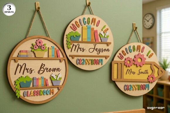Personalized Teacher Door Sign Bundle: Graphics and Crafts for Real Projects