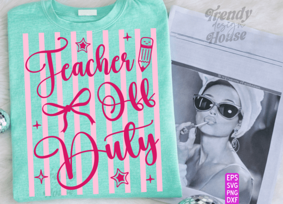 Preppy Striped Teacher Off Duty SVG – A Versatile Graphic for Crafts
