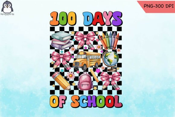 Retro 100 Days Teacher Sublimation PNG
