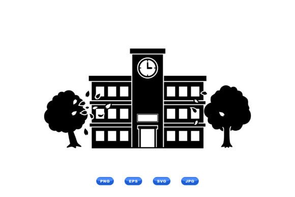 School Building Silhouette SVG: A Versatile Graphic for Crafts and Educational Designs