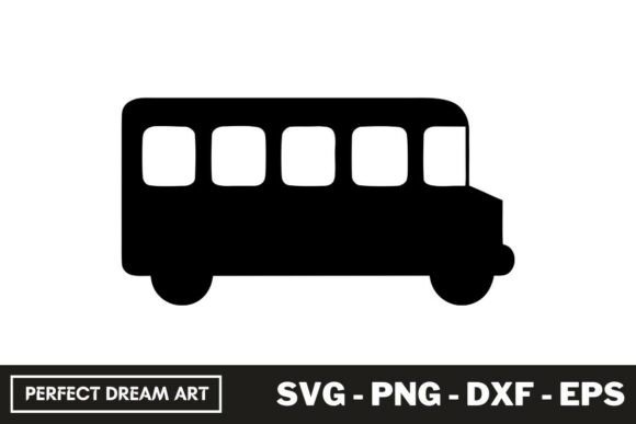 School Buses Silhouette Cutting File for Graphics and Crafts