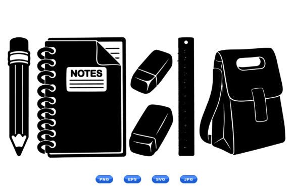 School Supplies Clipart Set