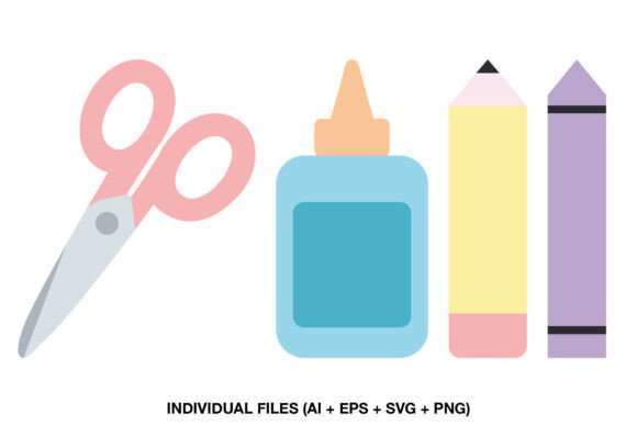 School Supplies Clipart SVG PNG: A Versatile Graphic Design Asset for Crafts and Local Branding