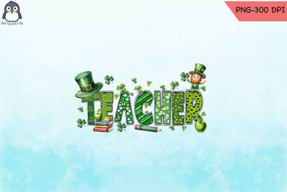 St Patrick Day Teacher Lucky Clover PNG: Graphics and Crafts