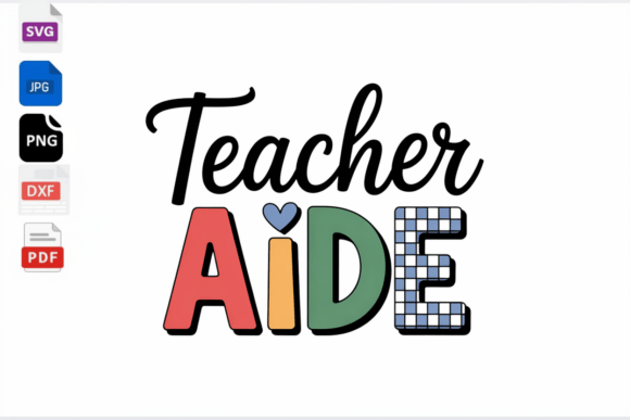 Teacher Aide Retro Vibes SVG PNG DXF