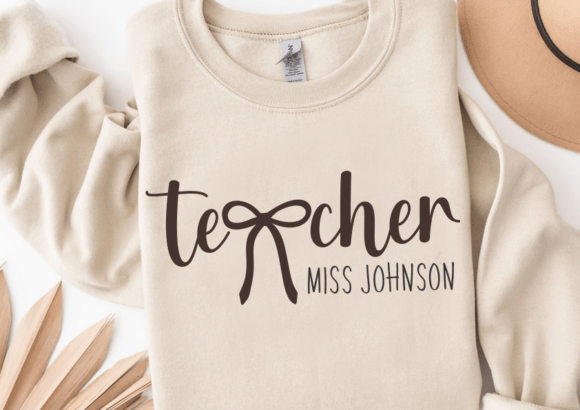 Teacher Appreciation Coquette Bow SVG for Crafts and Graphics